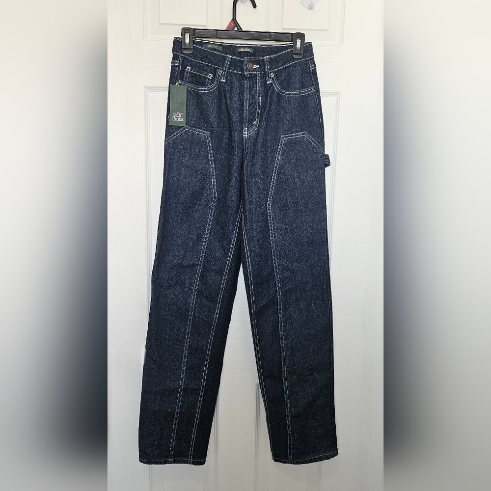 Women's Blue Button Fly Jeans
